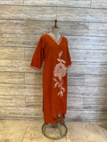 Pure Cotton With Embroidery Dupatta Set Plus Size