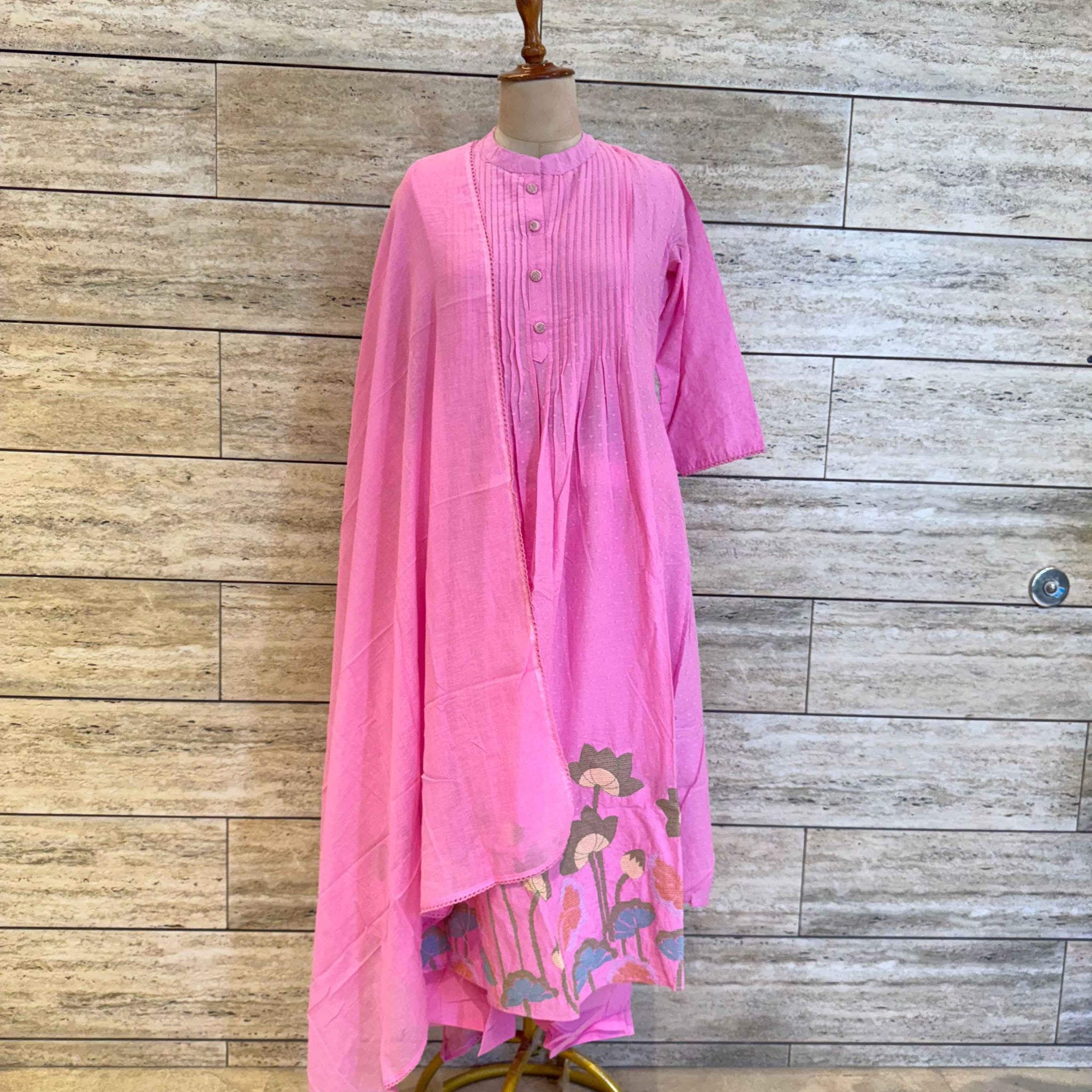 Pure Dobby Cotton A Line Dupatta Set