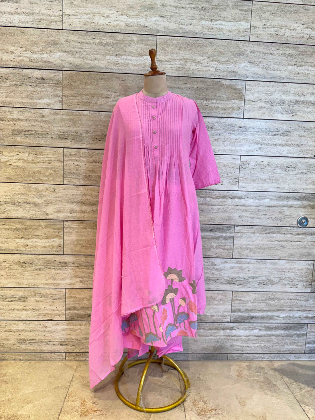 Pure Dobby Cotton A Line Dupatta Set