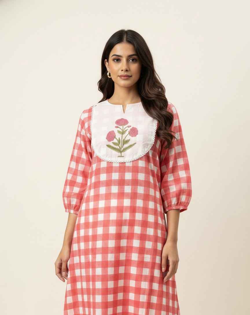 Pure Cotton A Line Two Piece Pant Set