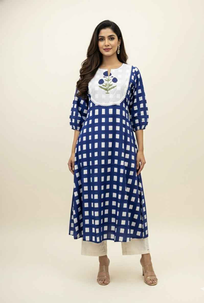 Pure Cotton A Line Two Piece Pant Set