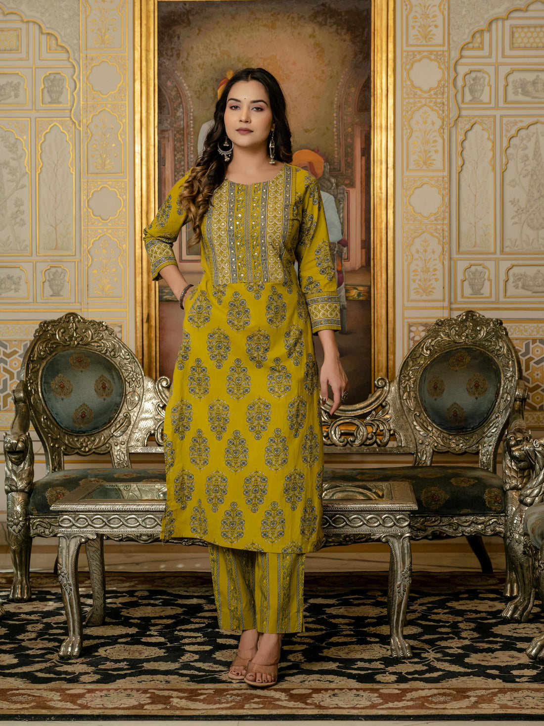 Handblock Pure Cotton Dupatta Set - CS051