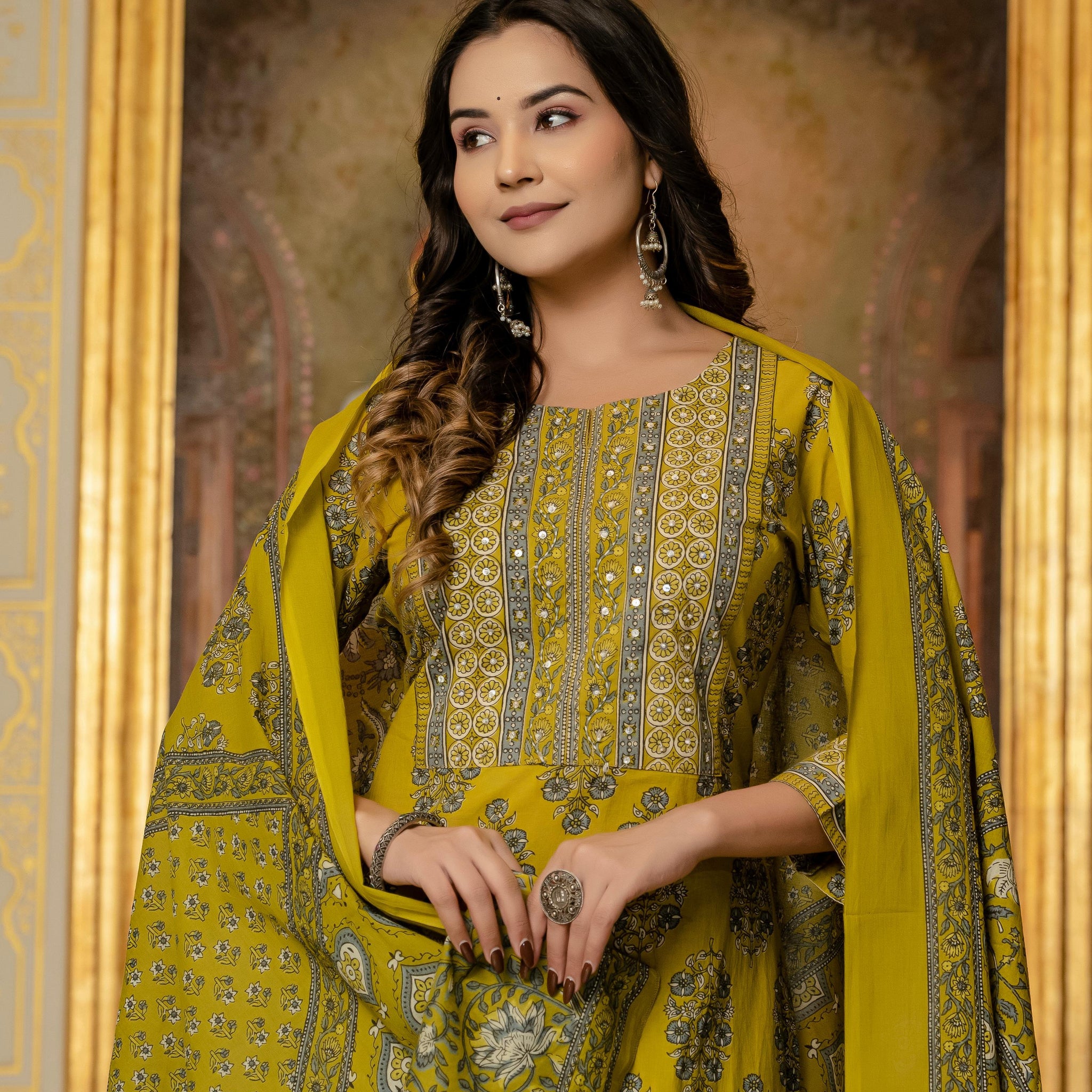 Handblock Pure Cotton Dupatta Set - CS051