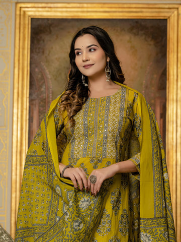 Handblock Pure Cotton Dupatta Set - CS051