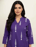 Pure Cotton Three Piece  Angrakha Style Dupatta Set