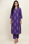 Pure Cotton Three Piece  Angrakha Style Dupatta Set