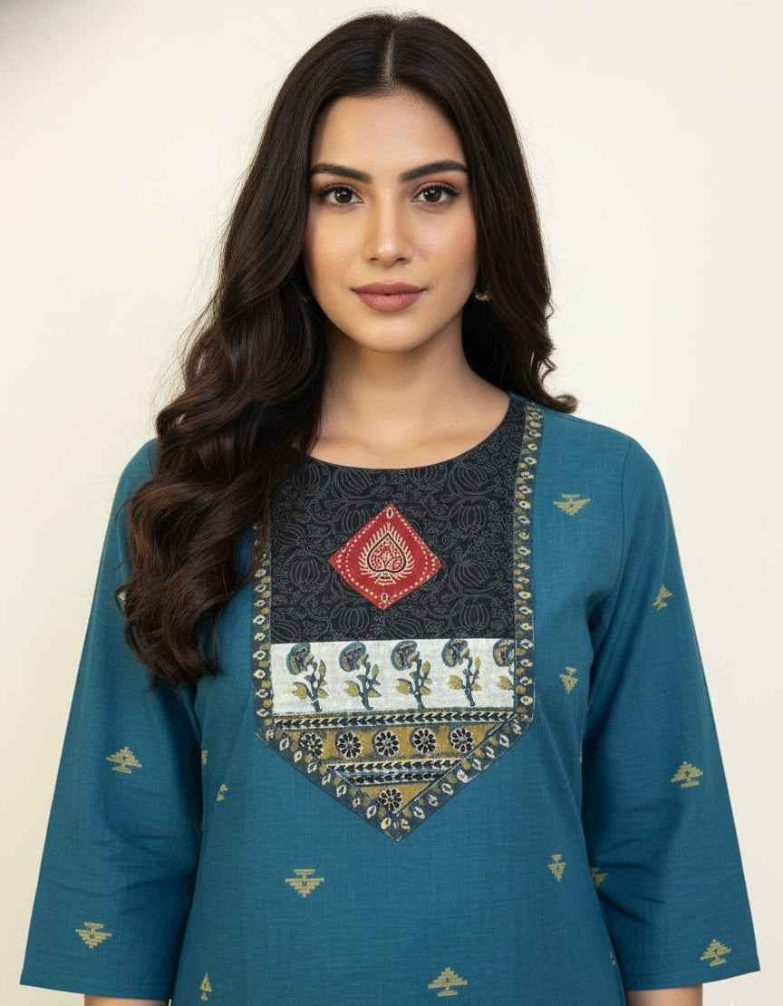 Pure Cotton Three Piece Dupatta Set