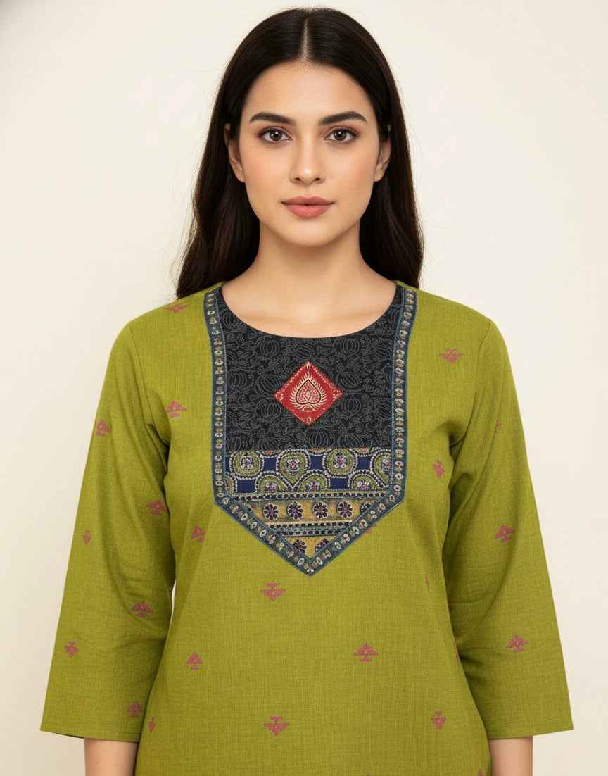 Pure Cotton Three Piece Dupatta Set