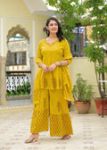 Pure Cotton Floral Print Sharara Set