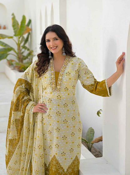 Pure Cotton Three Piece Dupatta Set