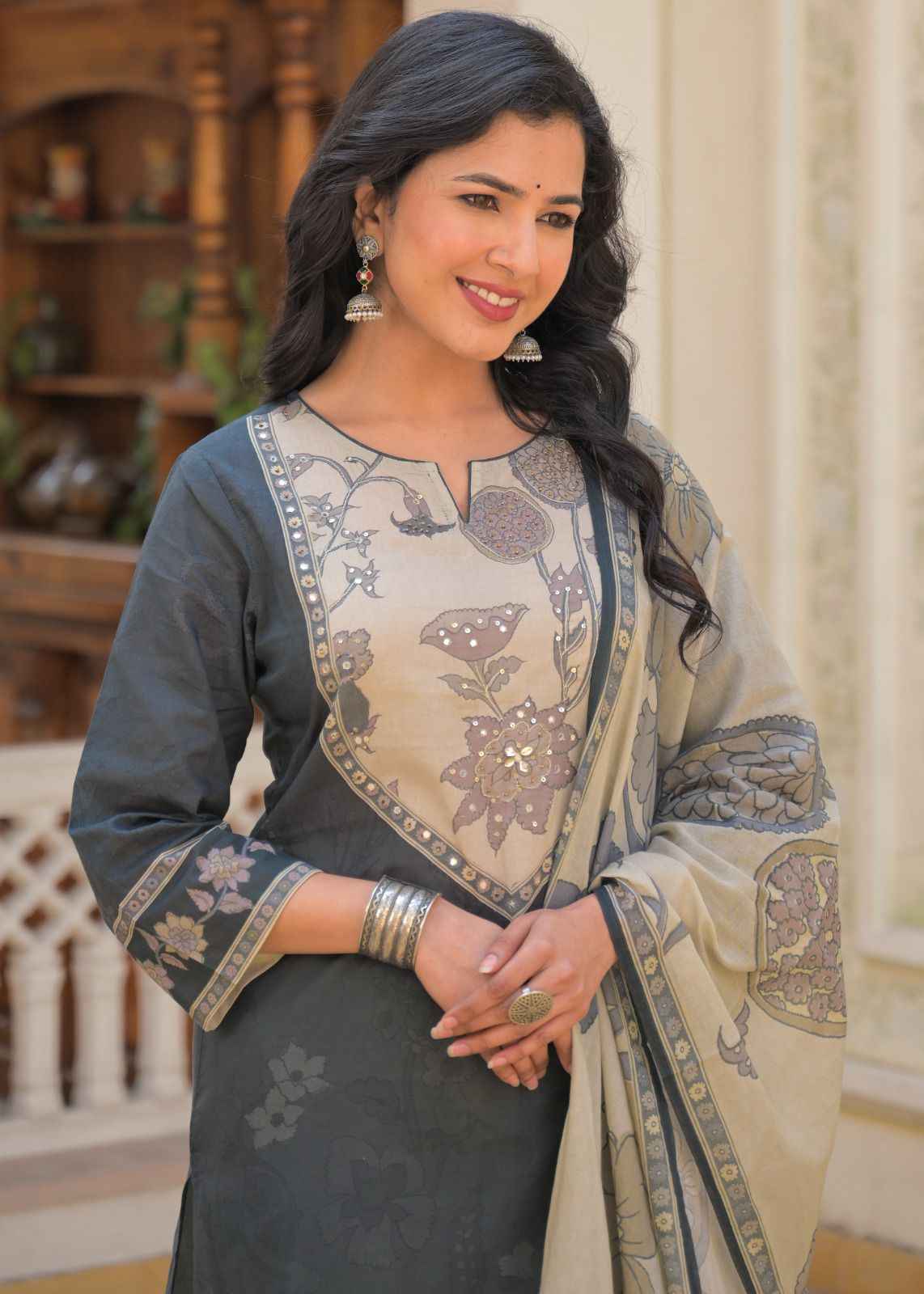 Pure Cotton Digital Print Dupatta Set