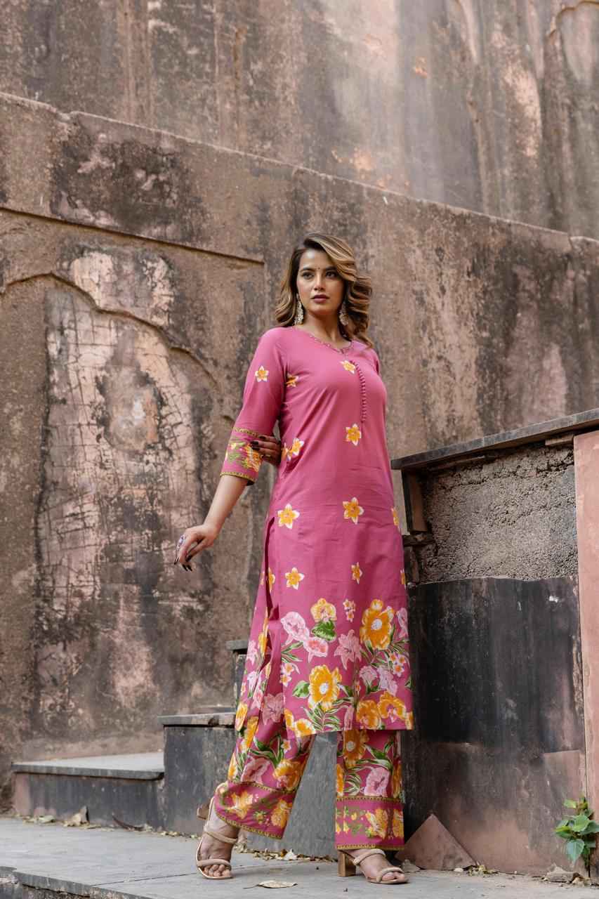 Floral Print Cotton Pant Set - PS037