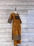 Ajrakh Print Pure Cotton Self Print Suit.