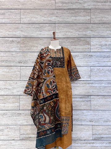 Ajrakh Print Pure Cotton Self Print Suit.