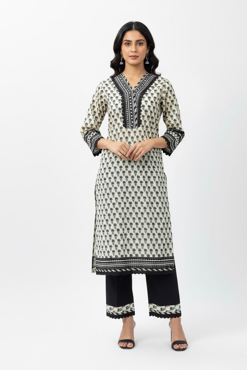 Handblock Pure Cotton Dupatta Set -   CS009