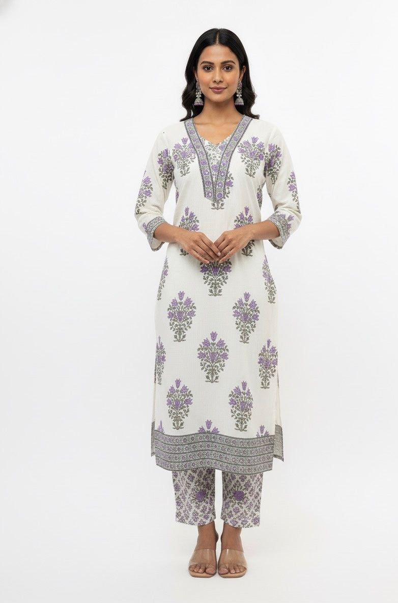 Buta Hand Block Pure Cotton Dupatta Set  FL031