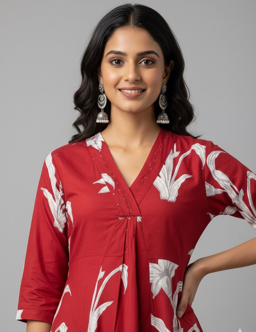 Pure Cotton Digital Print Pant Set -  FL088