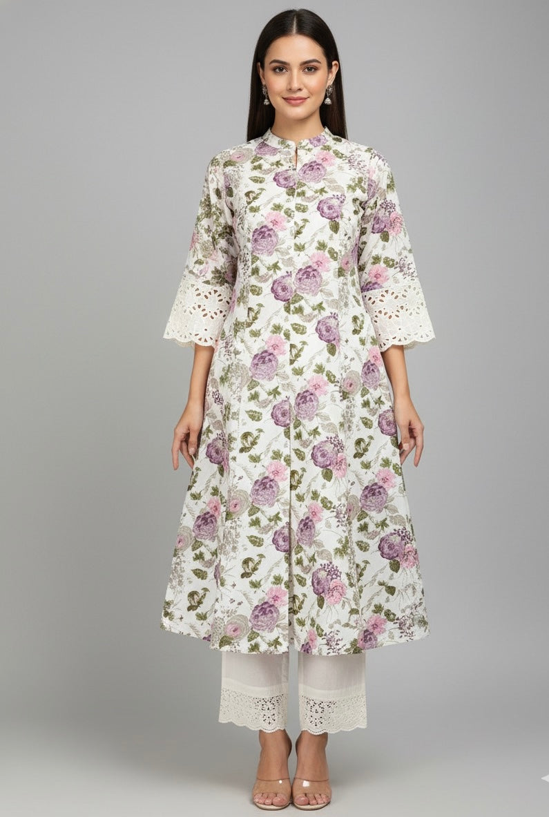 Floral Print Two Piece Pant Set  FL070