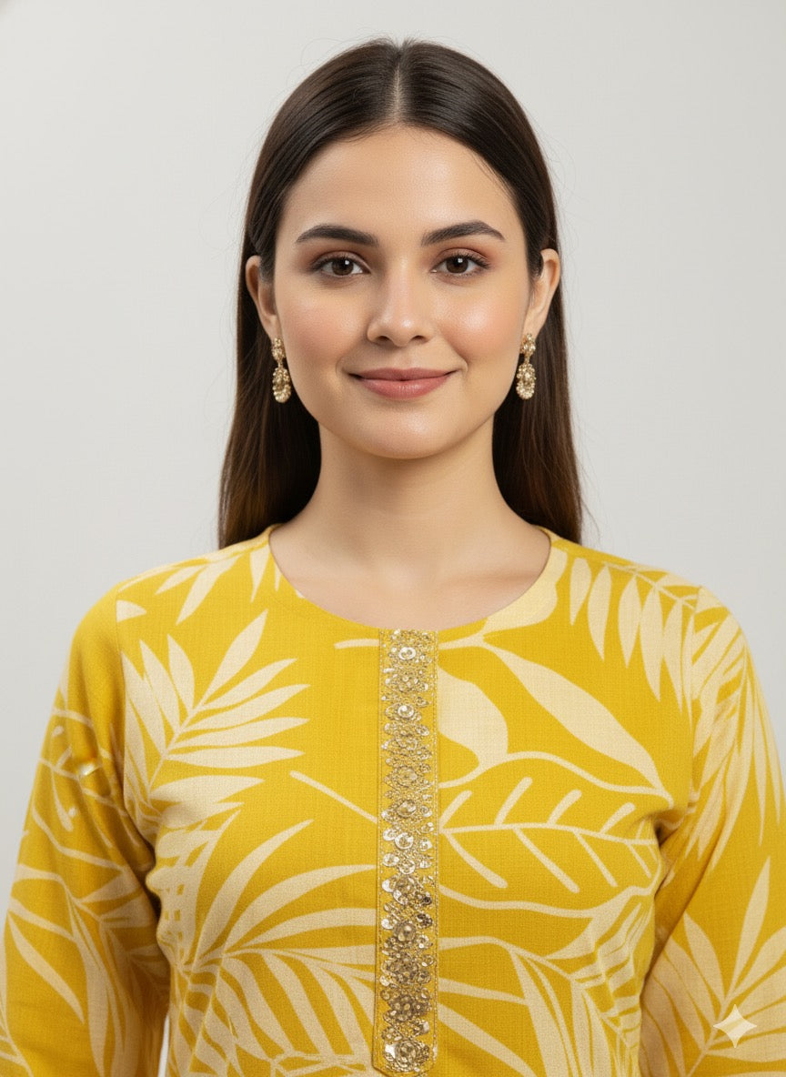 Pure Cotton Round Neck Two Piece pant Set  FL062