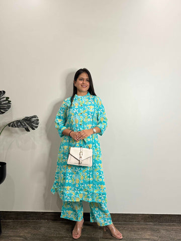 Pure Cotton Floral Print Co Ords Set COS015