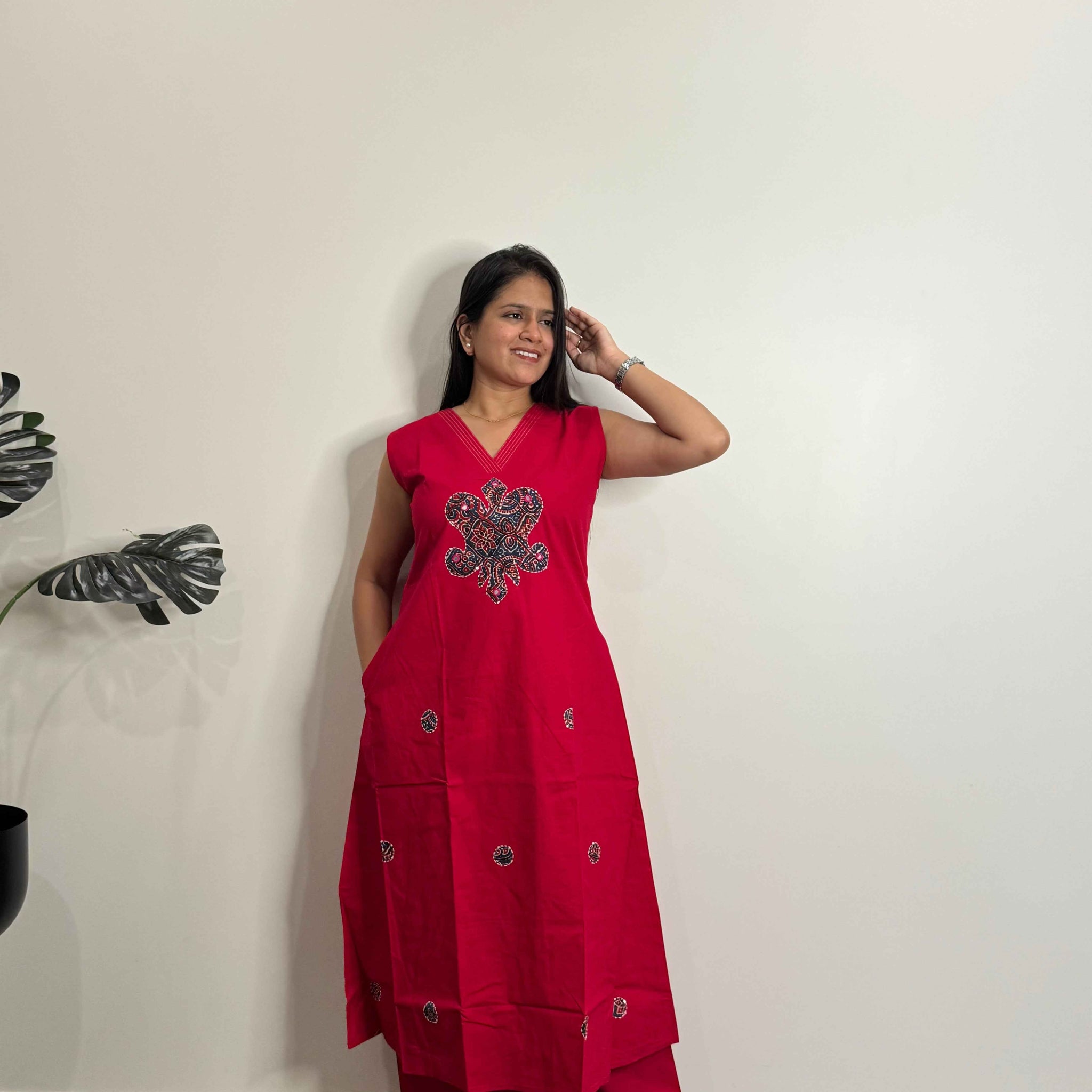 Pure Cotton A Line Two Piece Pant Set PS027