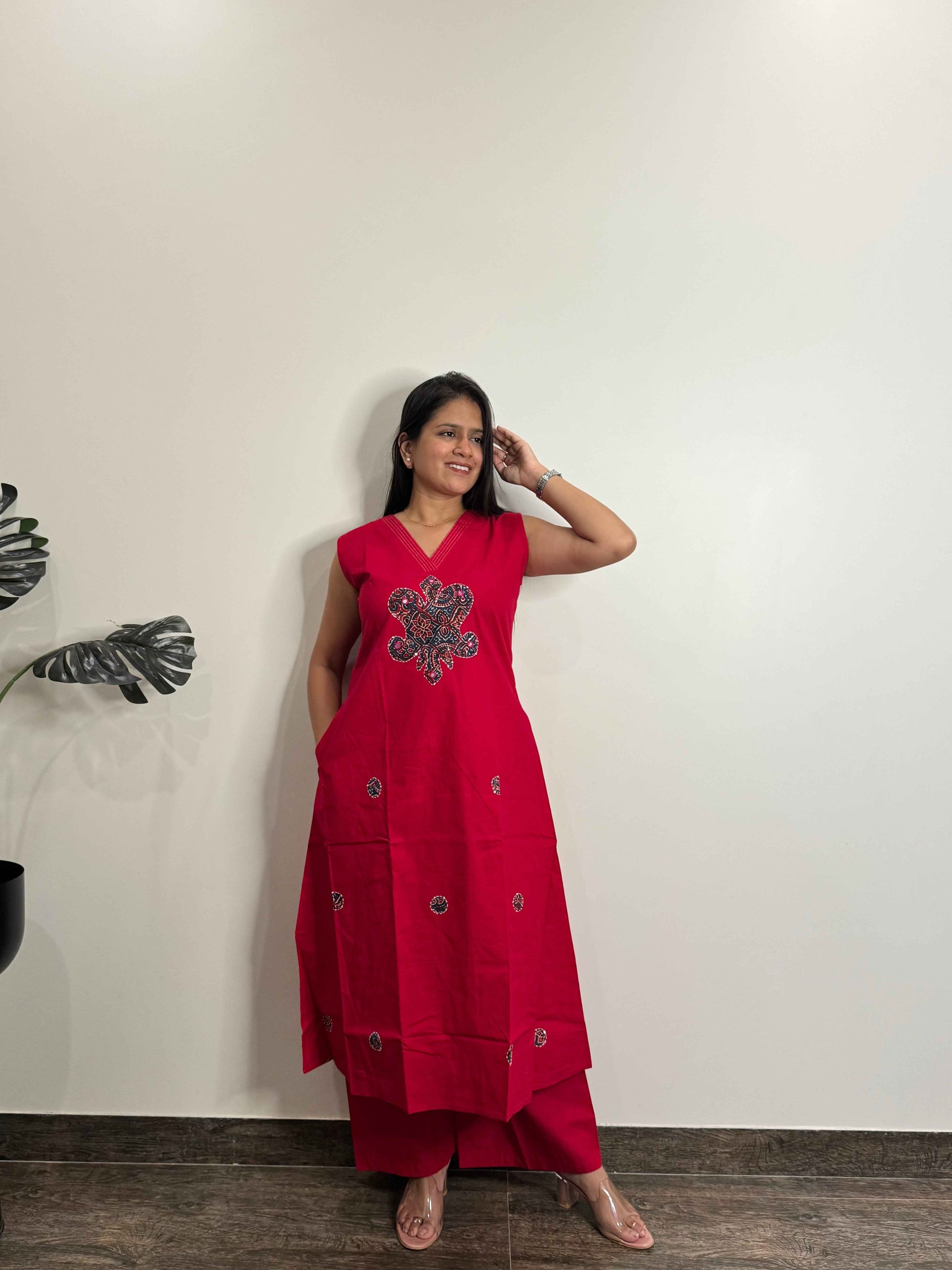 Pure Cotton A Line Two Piece Pant Set PS027