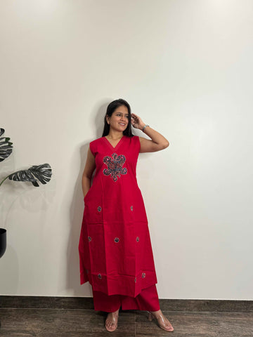 Pure Cotton A Line Two Piece Pant Set PS027