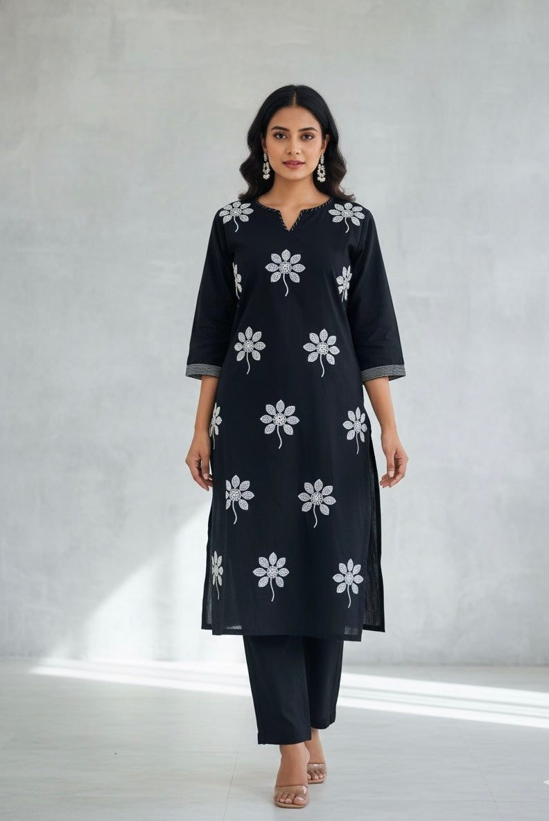 Floral Print Two Piece Pant Set  FL072