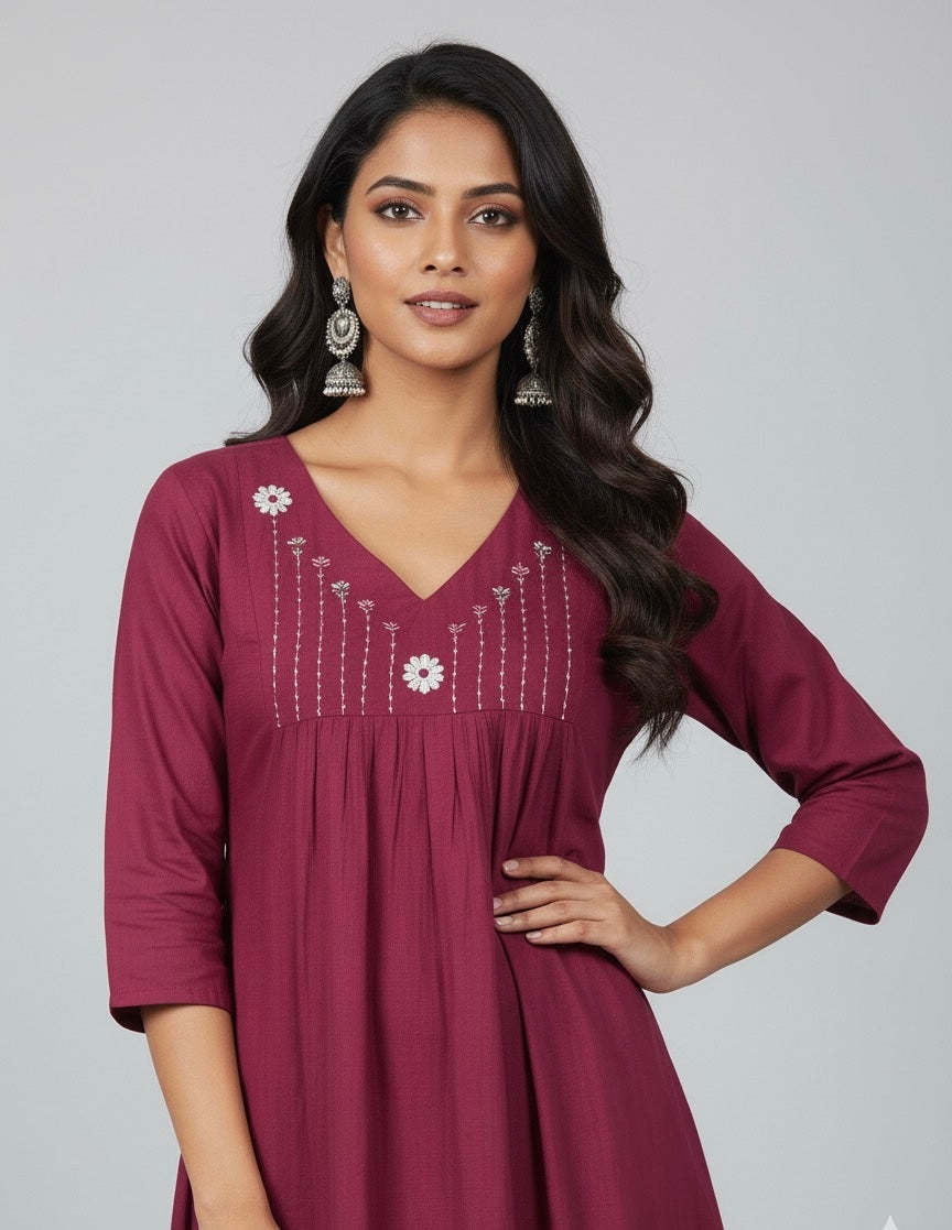 Solid Base  Cotton Flex Two Piece Pant Set   FL086