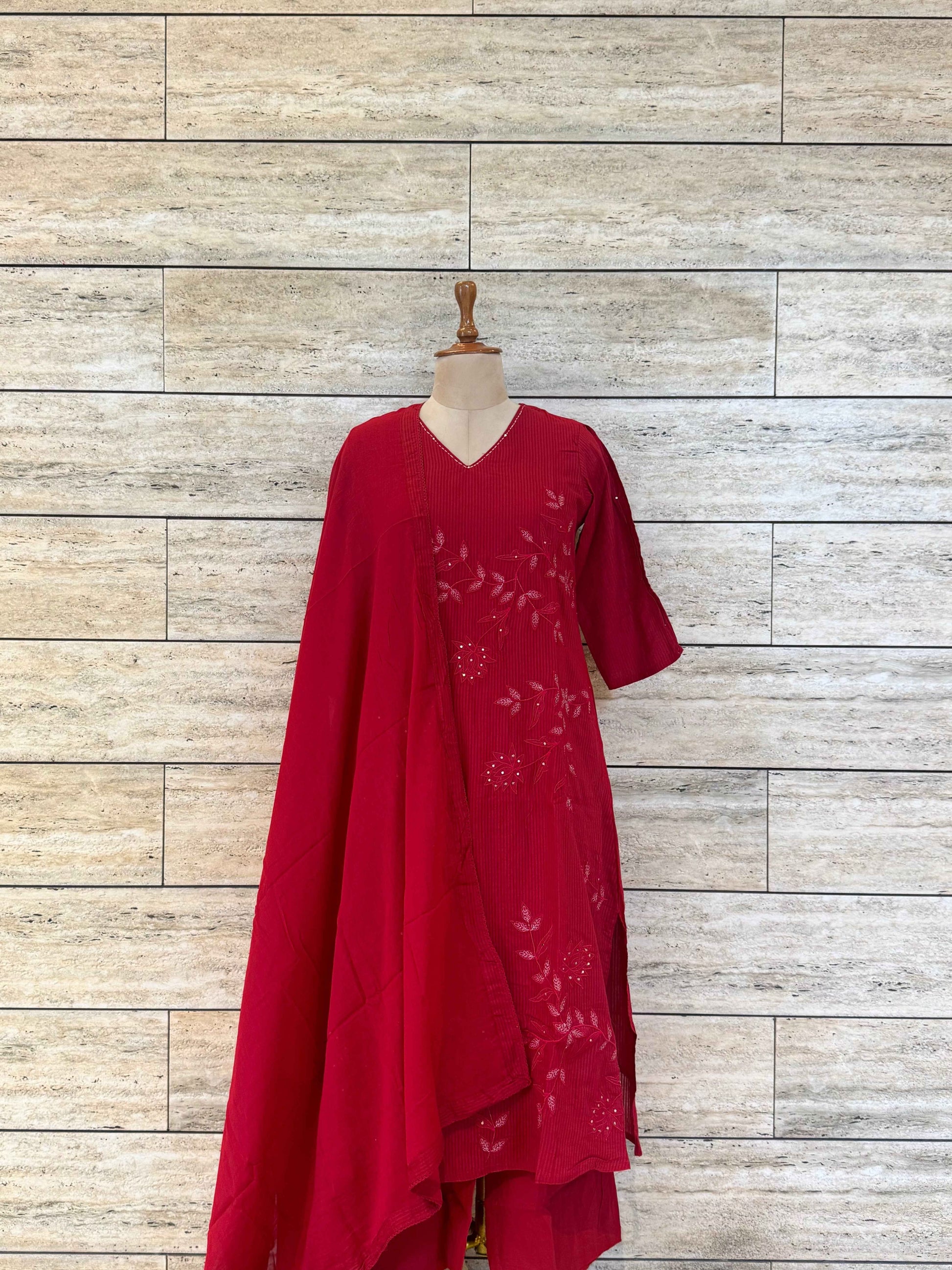 Pure Cotton With Hand Work Dupatta Set