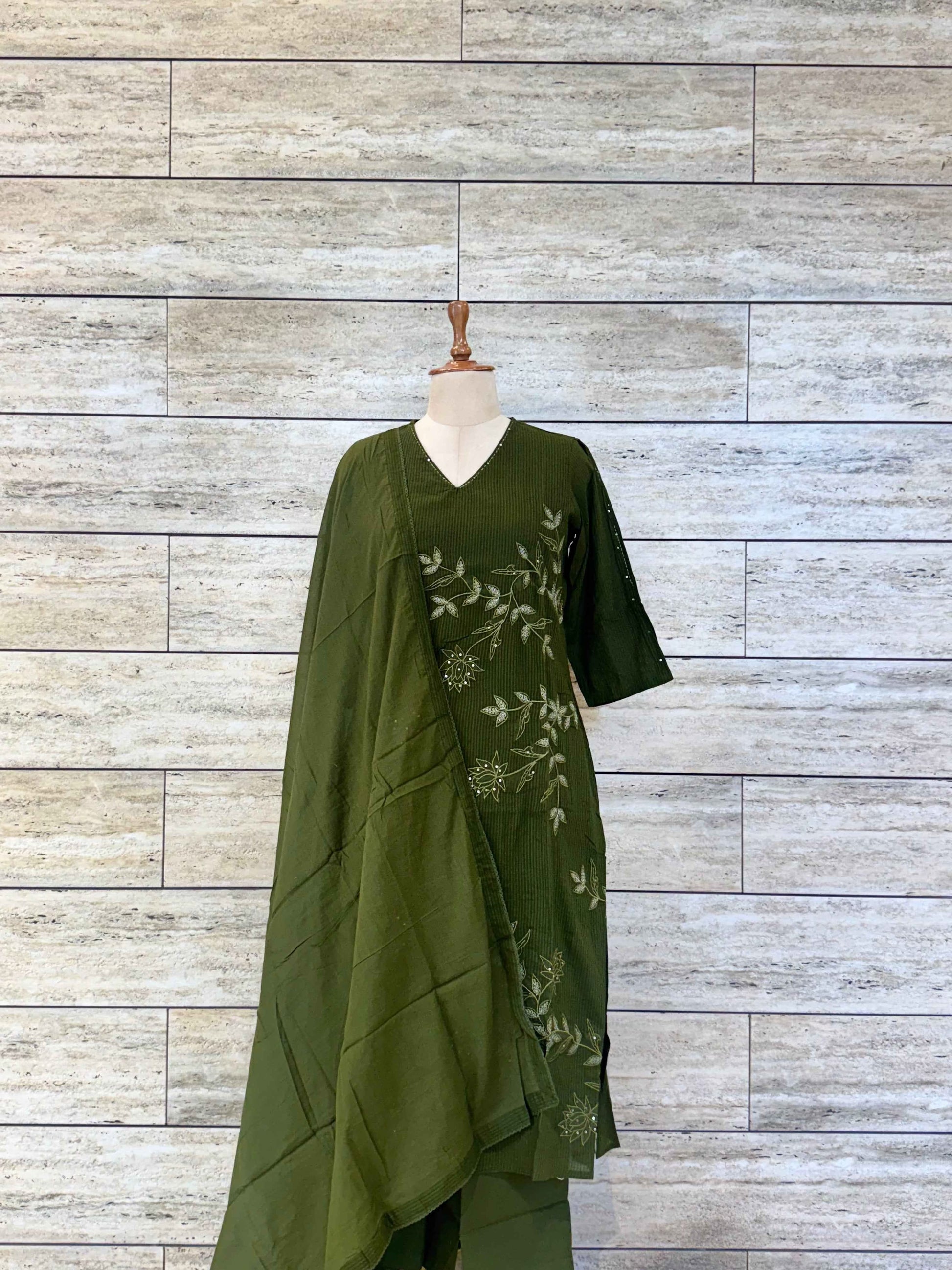 Pure Cotton With Hand Work Dupatta Set