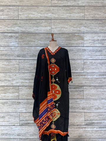 Pure Muslin Three Piece Ikkat Print Dupatta Set MS005