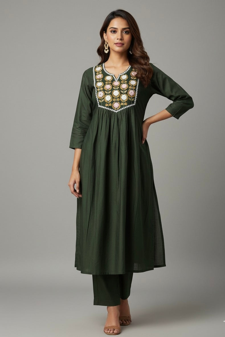 Pure Muslin Two Piece Pant Sets -  FL081