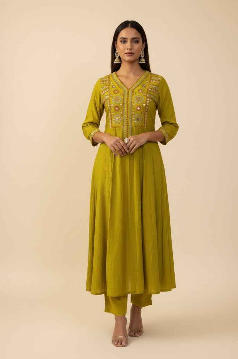 Pure Mul Chanderi Dupatta Set With Embroidery Work