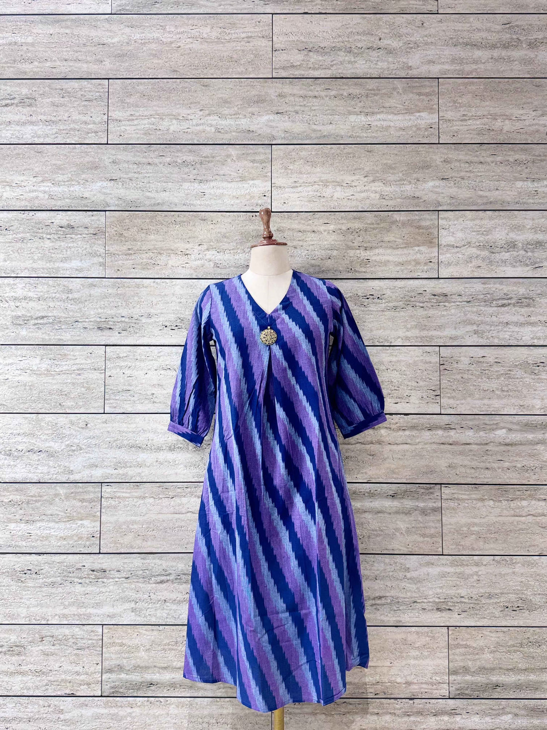 Ikkat Print Only Kurta In Pure Cotton Flex