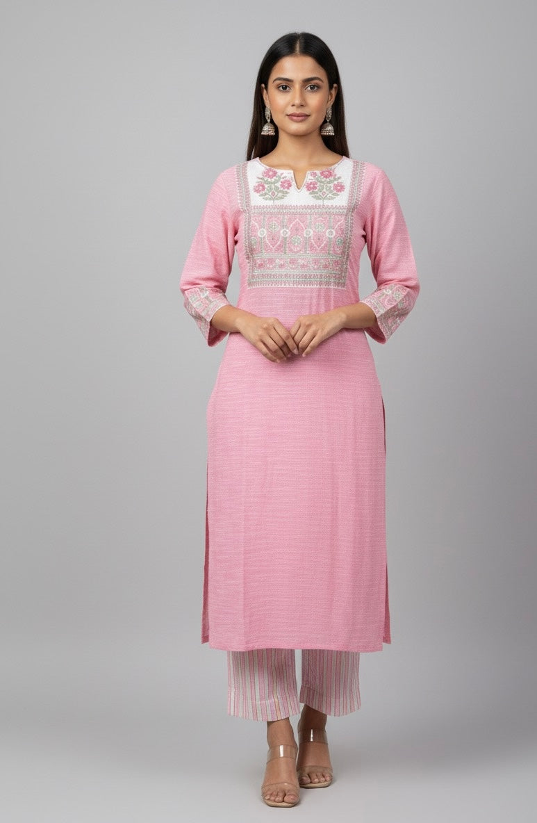 Pure hand loom Cotton Three Piece dupatta Set