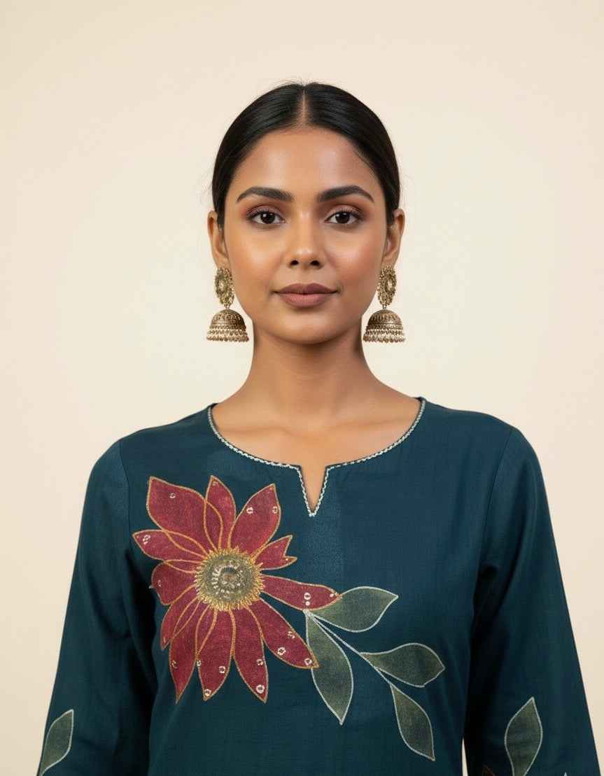 Premium mul chanderi Dupatta Set with embroidery