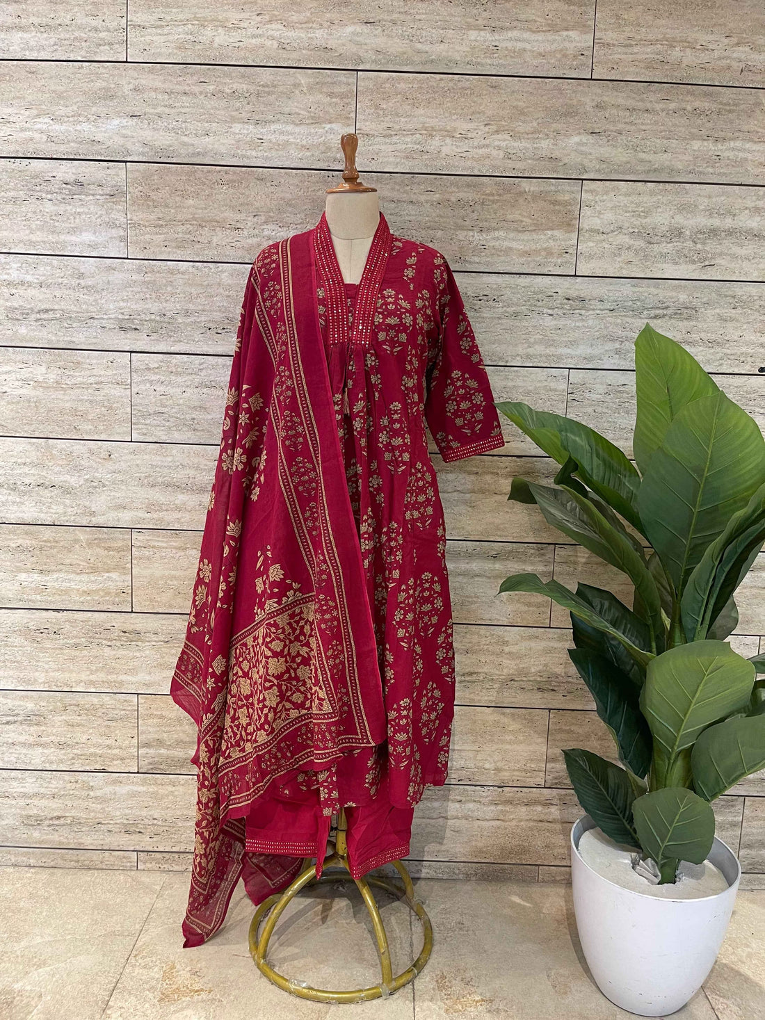 Pure Cotton A Line Dupatta Set