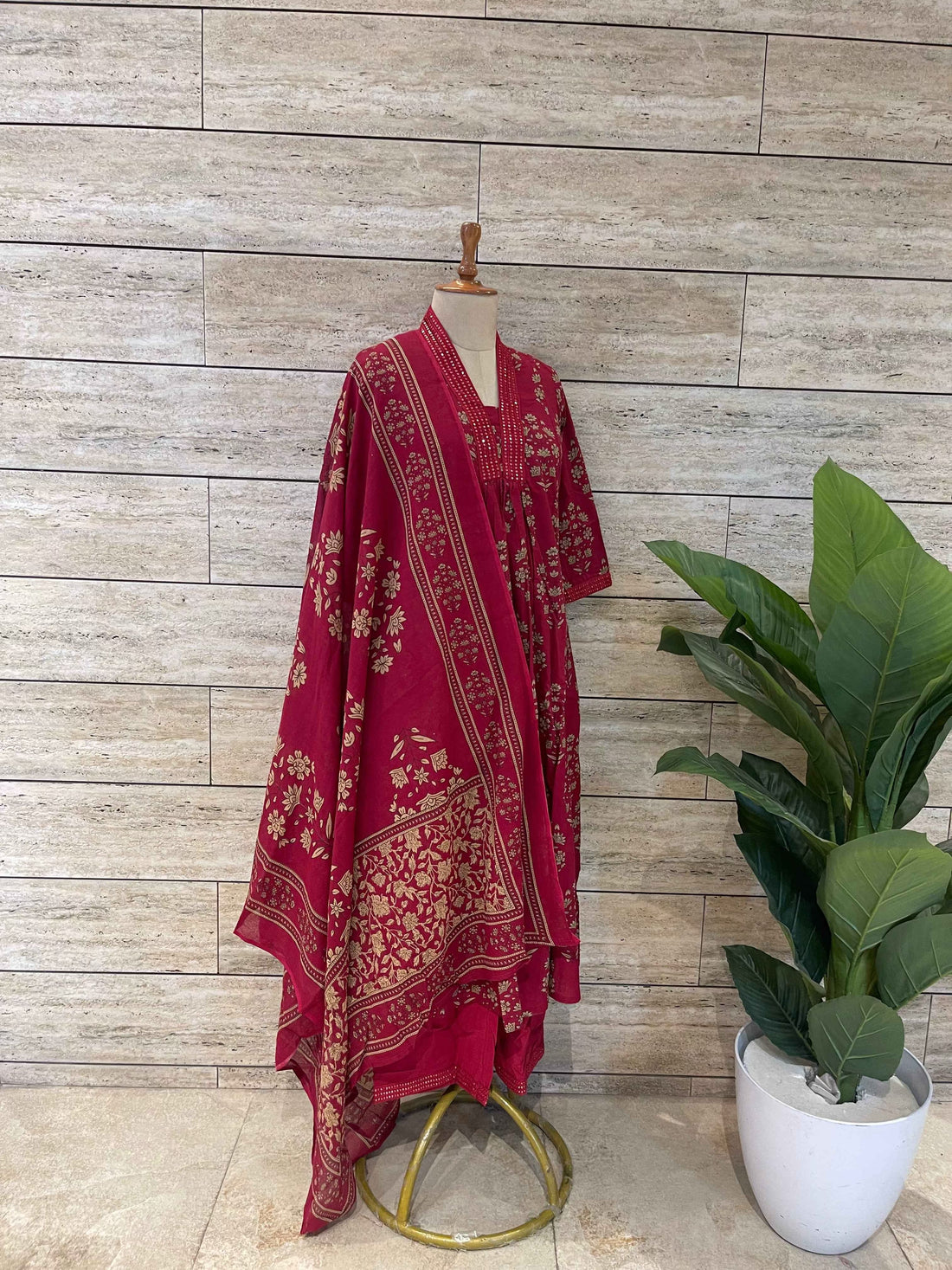 Pure Cotton A Line Dupatta Set