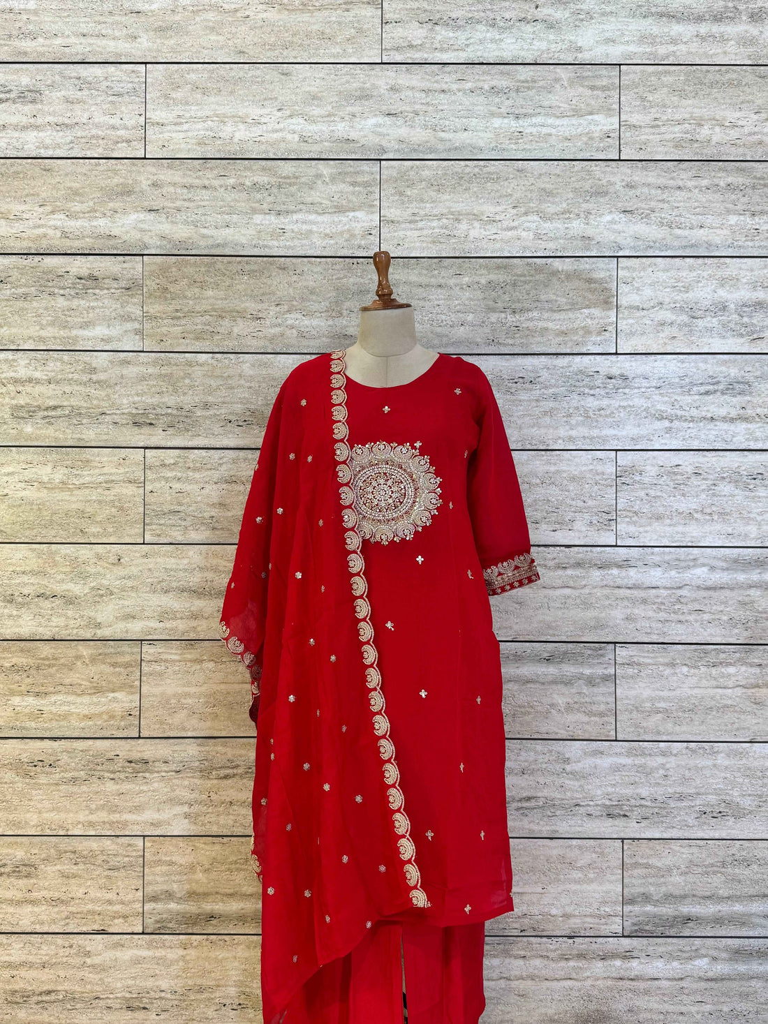 Premium Mul Chanderi With Hand Work Dupatta Set