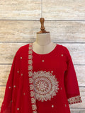 Premium Mul Chanderi With Hand Work Dupatta Set