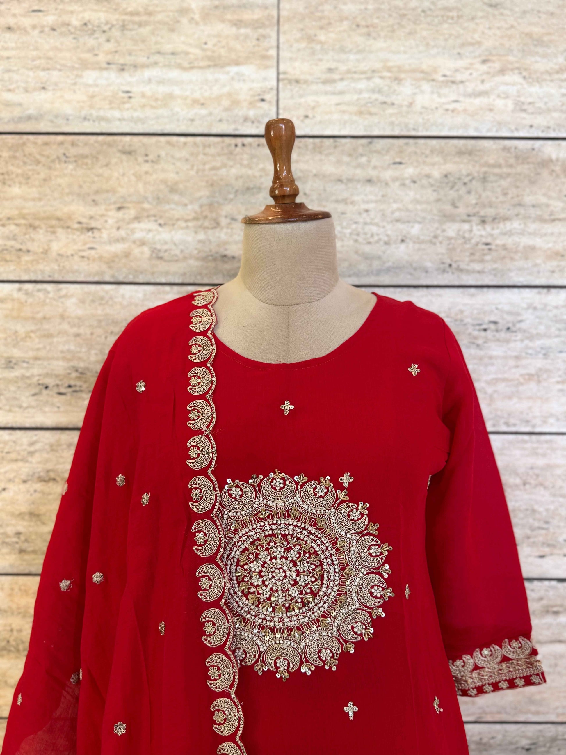 Premium Mul Chanderi With Hand Work Dupatta Set