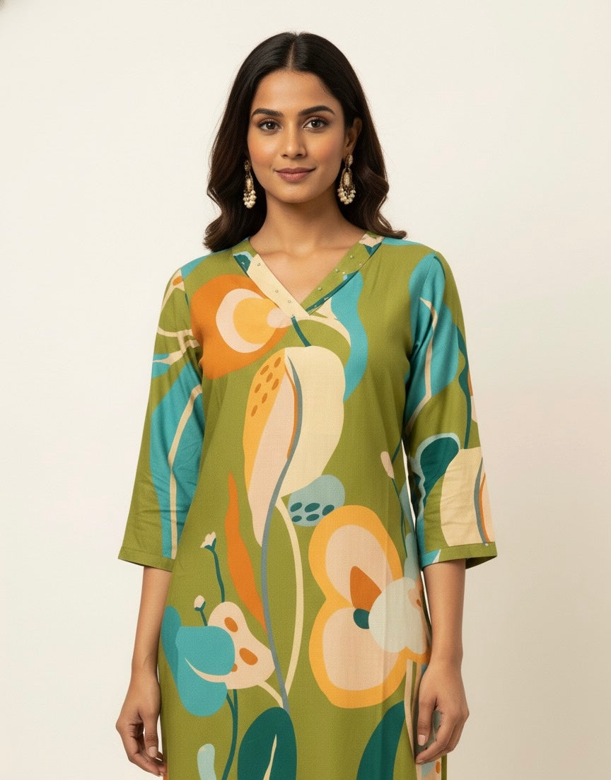 Pure Muslin Floral Print Only Kurtas Set MOK004