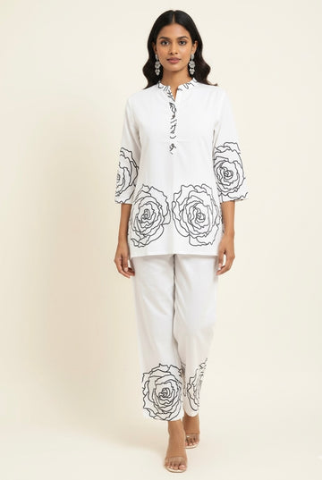 Floral Print Pure Cotton Two Piece Co Ord Set   FL0140