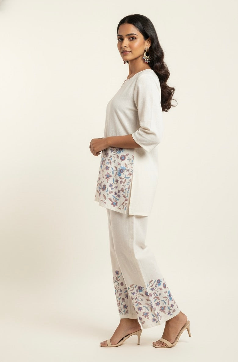 Two Piece Pure Cotton embroidery  Co ord set COS003