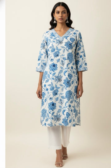 Straight Fit Only Kurta In Pure Cotton OK013