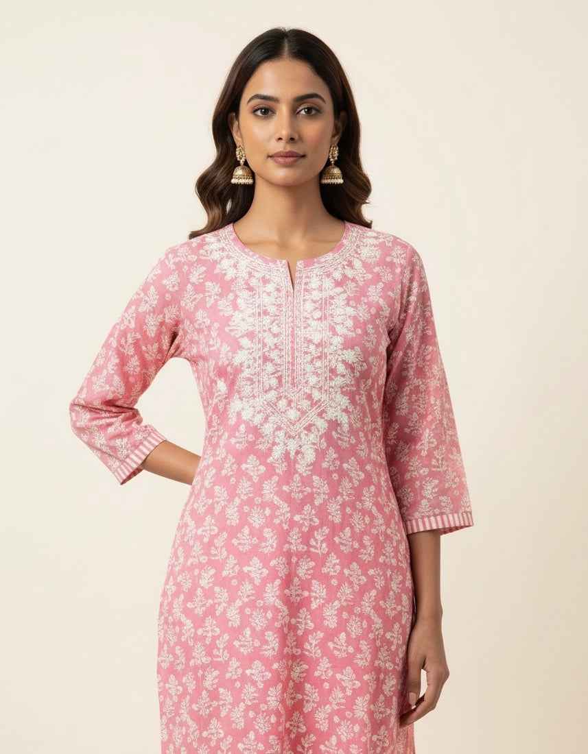 Pure Cotton Floral Print Two Piece pant Set