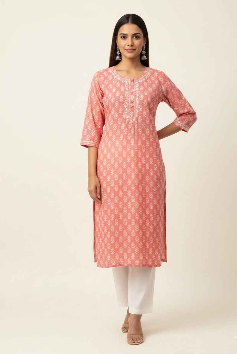 Pure Cotton Floral Print Two Piece pant Set