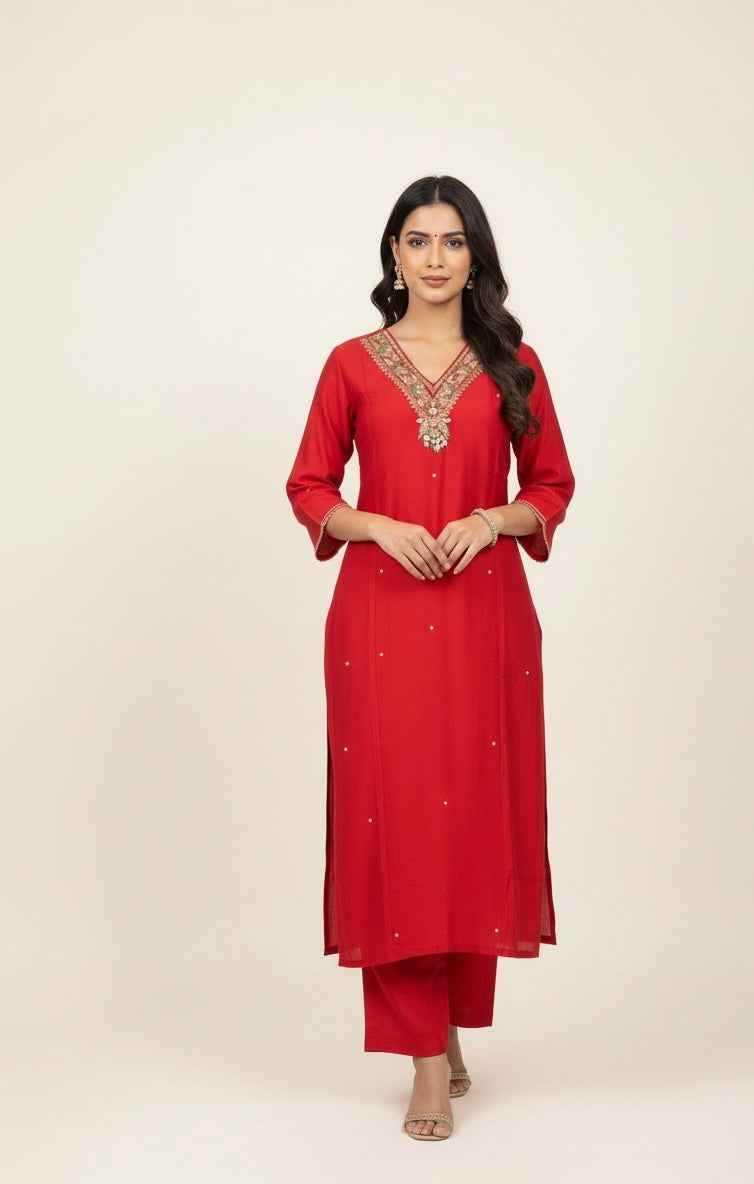 Pure Muslin Bandhej Dupatta Set With Embroidery