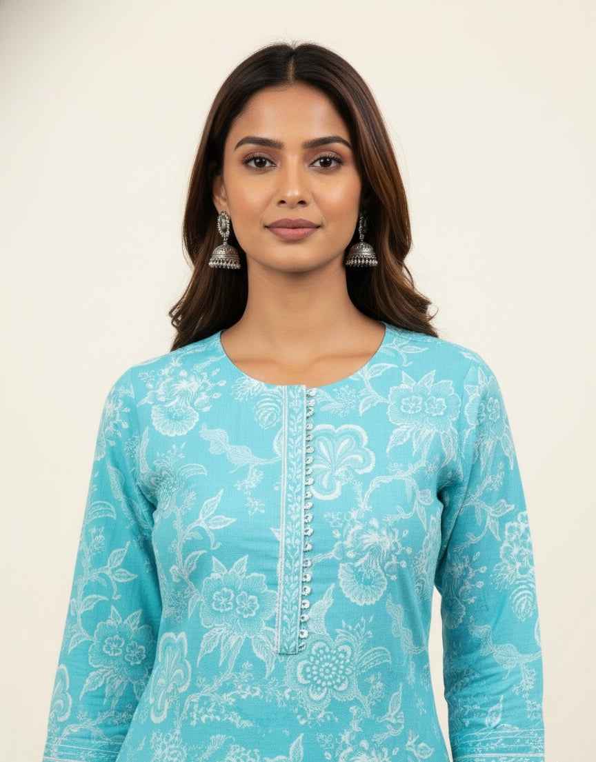 Pure Cotton Three Piece Suit With Quilted Cotton Jacket